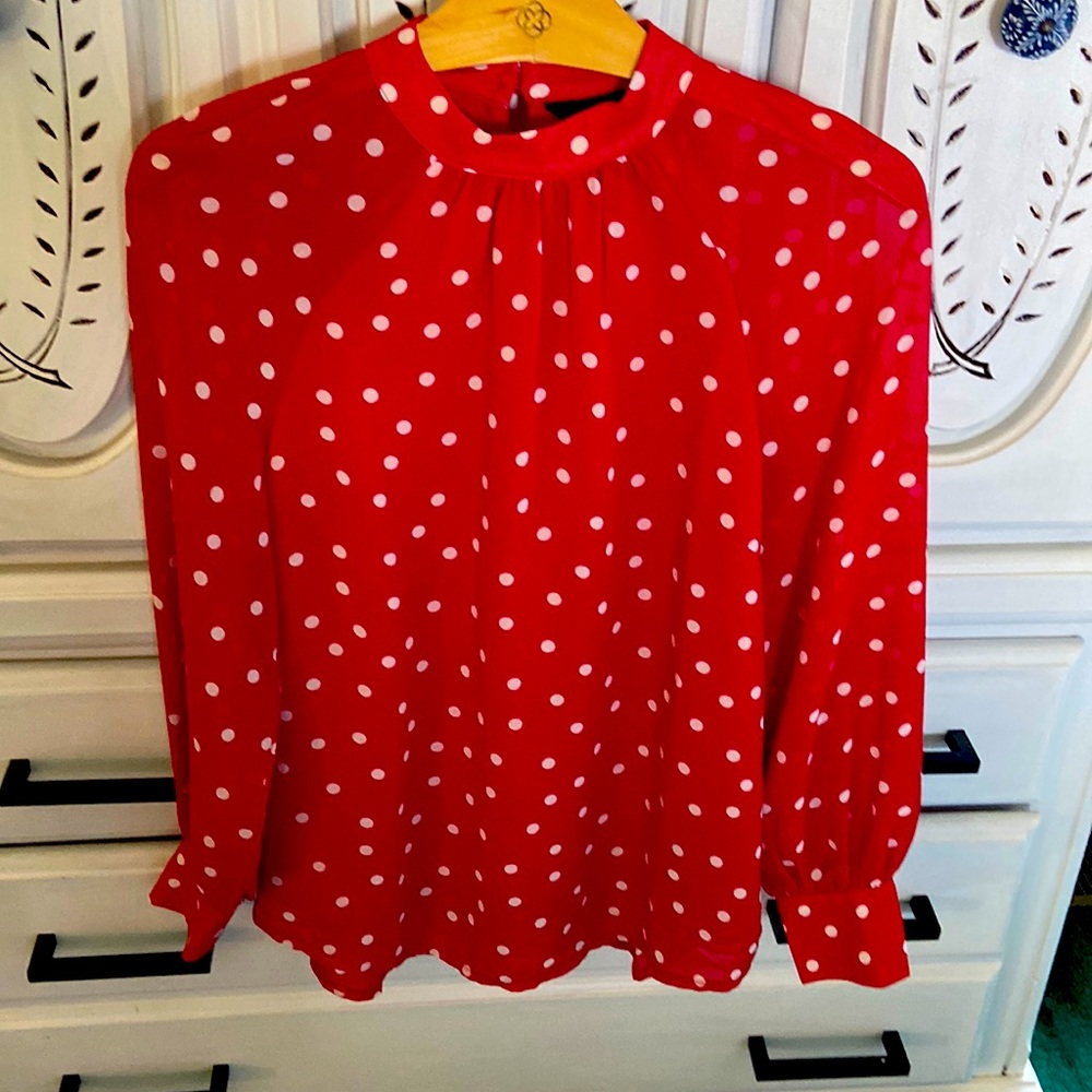 Size 2 New Look polkadot blouse